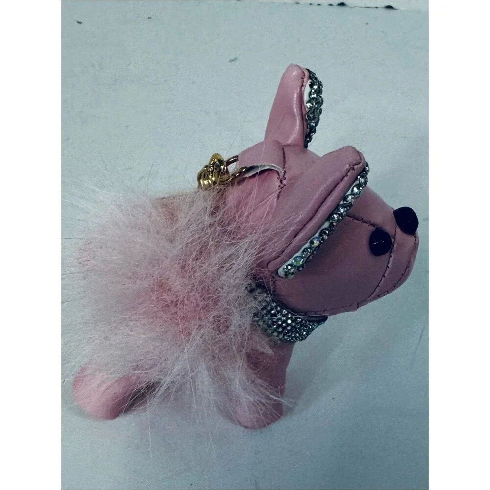 Natasha Pink Rhinestone Ear Puppy Charm